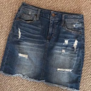 Jean tripped skirt
